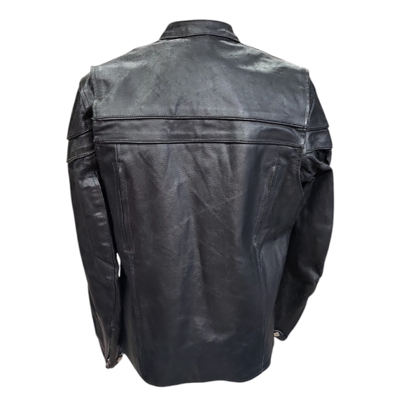 NWT Interstate Leather leather basic classic scooter motorcycle biker jacket coa - Picture 4 of 15
